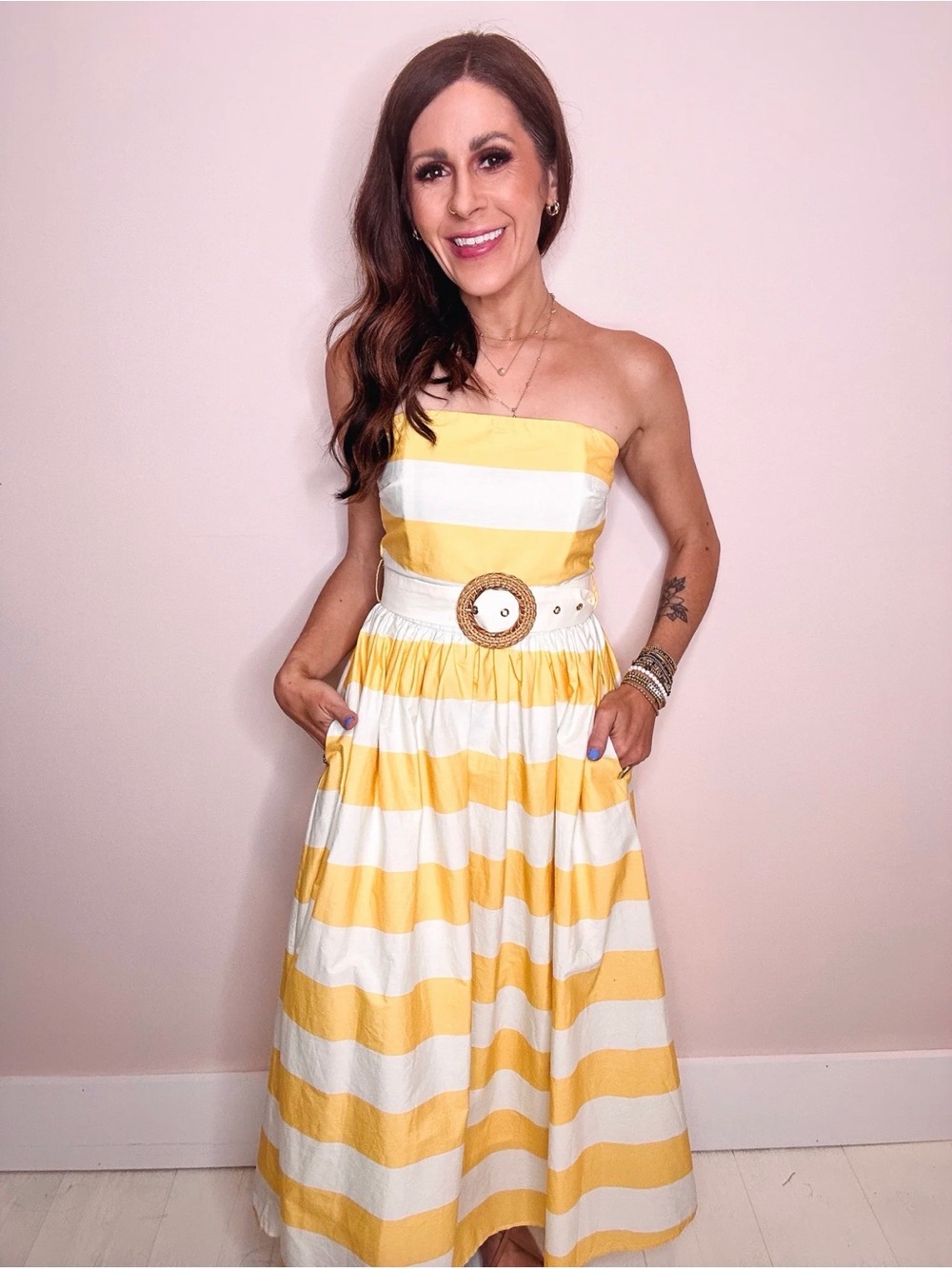 NWT Entro Lemon Drop Belted Dress - Medium